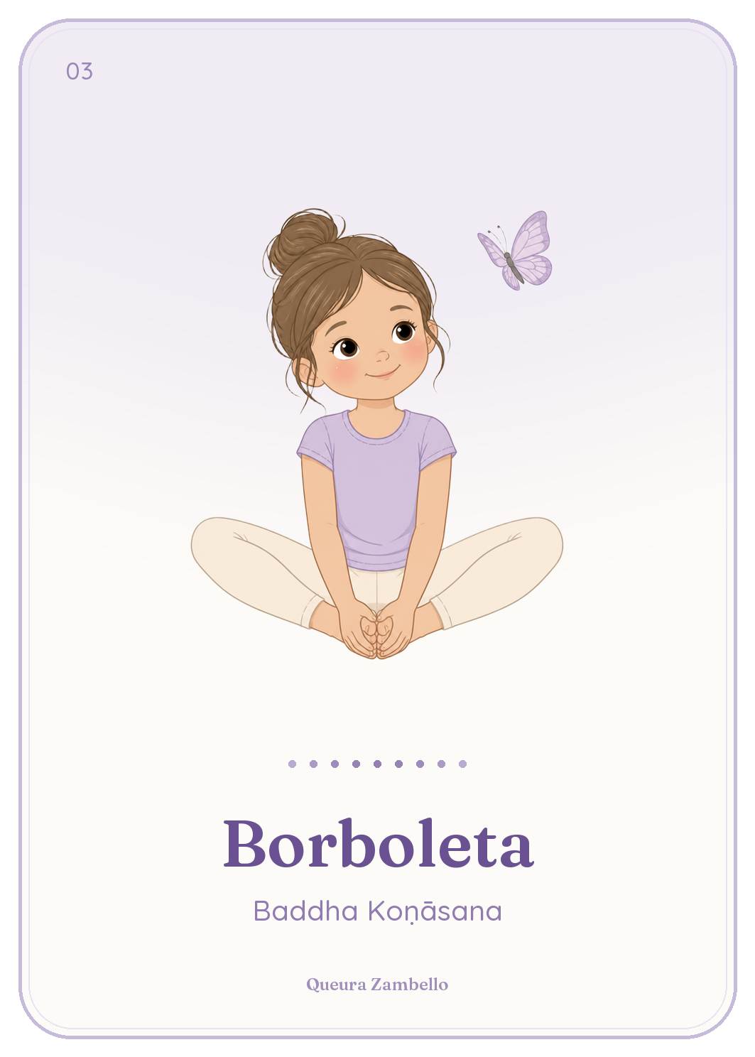 Carta Borboleta — Baddha Koṇāsana (frente)