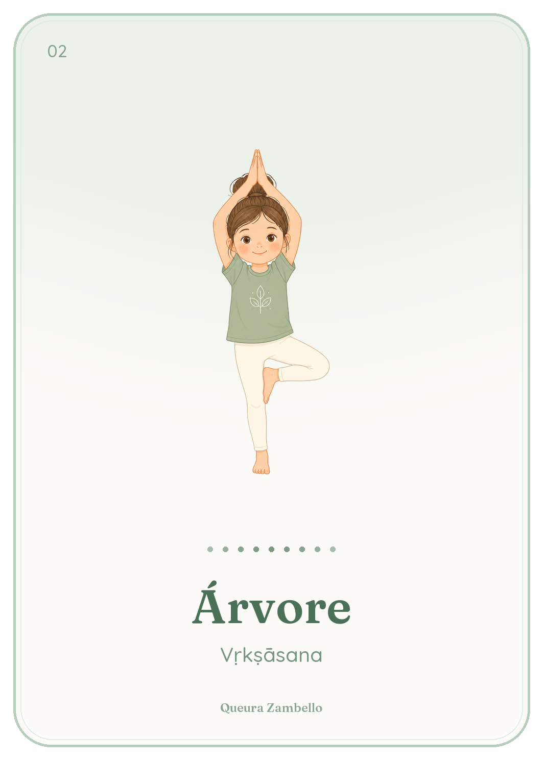 Carta Árvore — Vṛkṣāsana (frente)