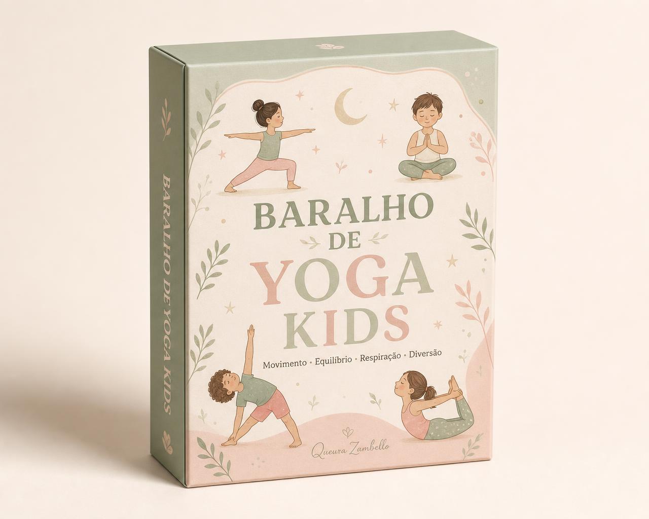 Caixinha do Baralho Yoga Kids em tons pastel